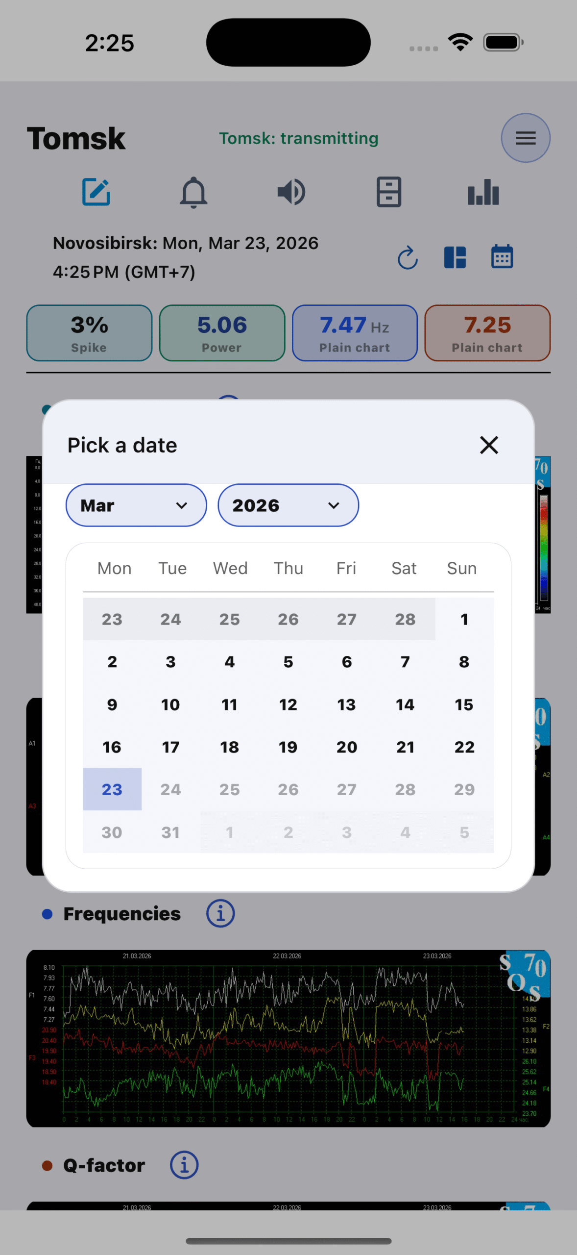 Calendar view